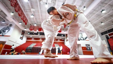 Cornell Judo Club practices in Friedman Wrestling Center.