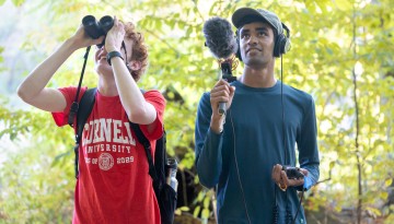 Cornell Bioacoustics club meets at Beebe Lake.