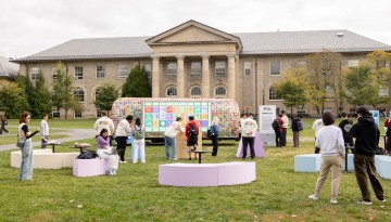 Hangeul Truck on the Arts Quad is a traveling public art project that celebrates Hangeul Day and the creativity of the Korean alphabet.