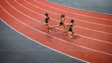 Track practice in Barton Hall.
