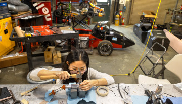 Students work in Upson Hall.