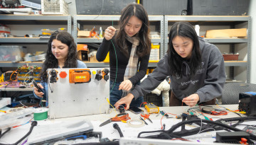 Students work in Upson Hall.