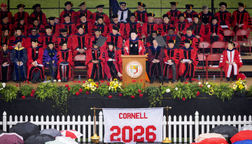President Kotlikoff addressing the graduates. 