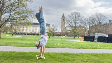 Cornell Slackers student group holds Slackfest on the Arts Quad.