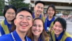 Dustin Liu ’19 with fellow Cornellians